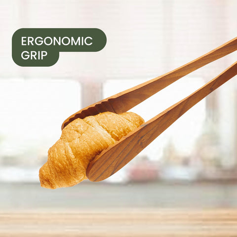 Graindi teak tongs ideal for charcuterie and table serving.