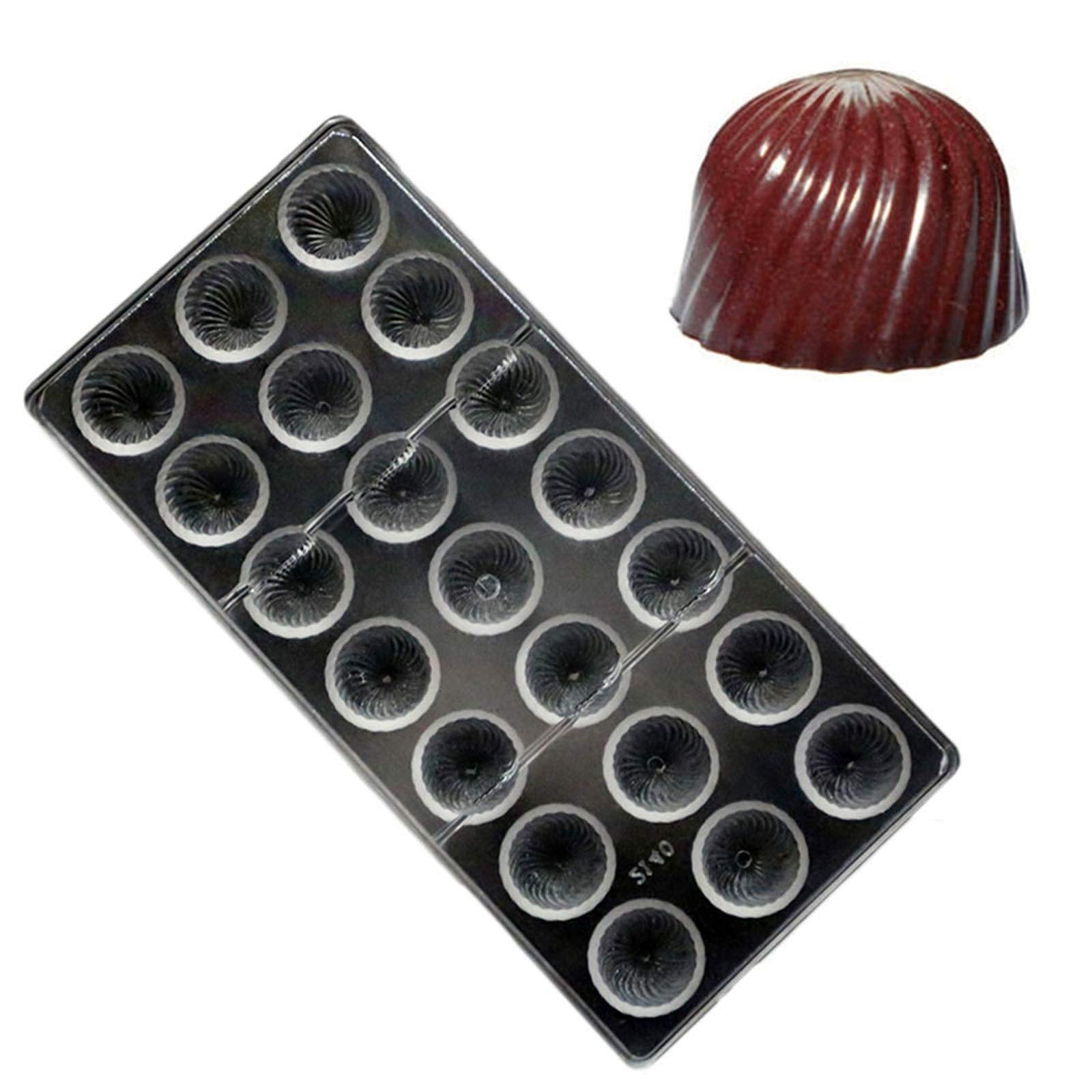 Grainrain chocolate mold top view highlighting durable polycarbonate construction for smooth release.