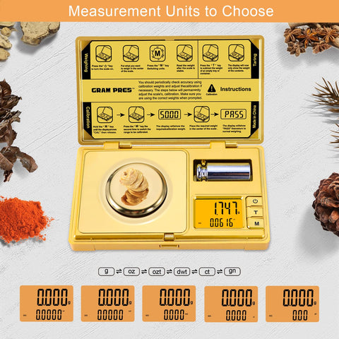 GRAM PRES accessories set includes tweezers, spoon, and tray for powders.