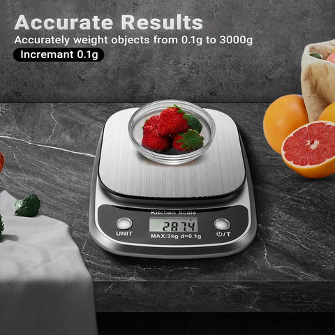 GRAM PRES digital display with backlit readability for easy kitchen measurements.