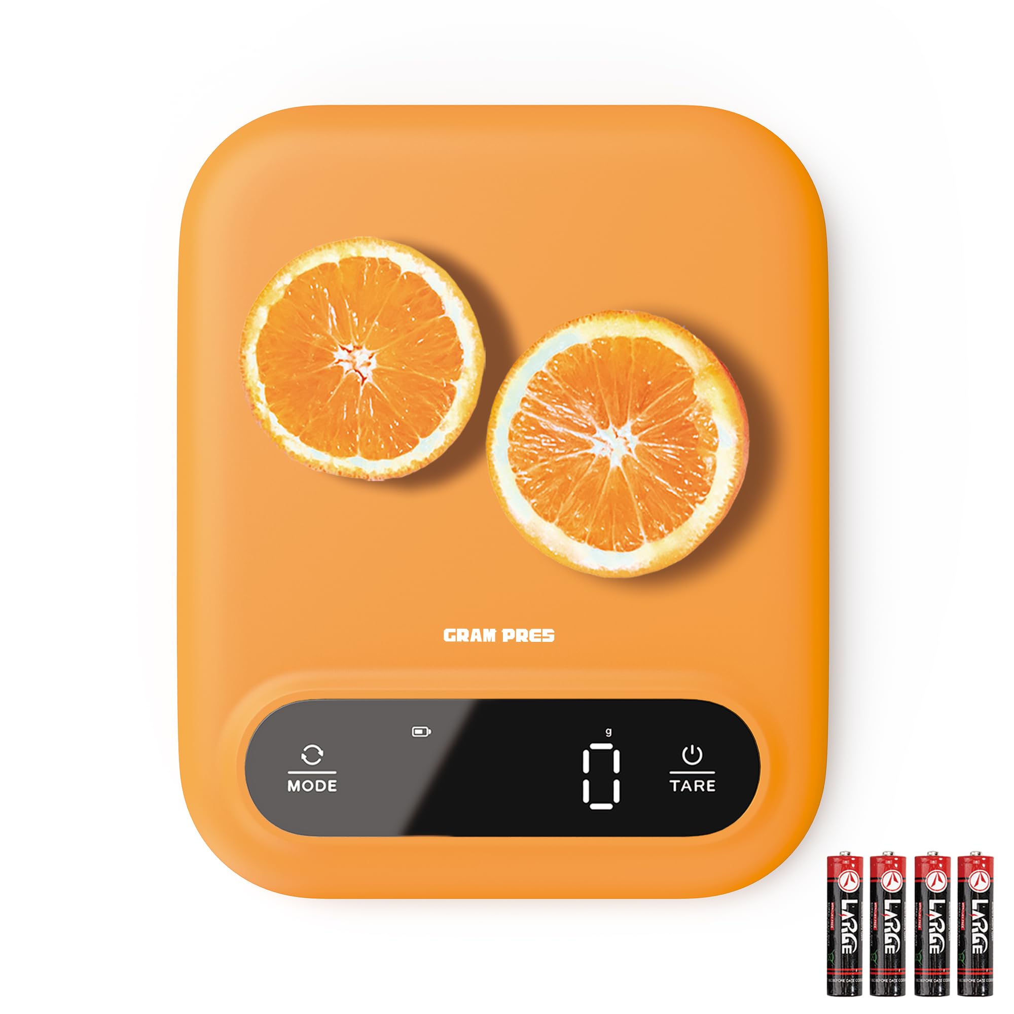 GRAM PRES digital scale with LED display showing precise measurements for baking and cooking
