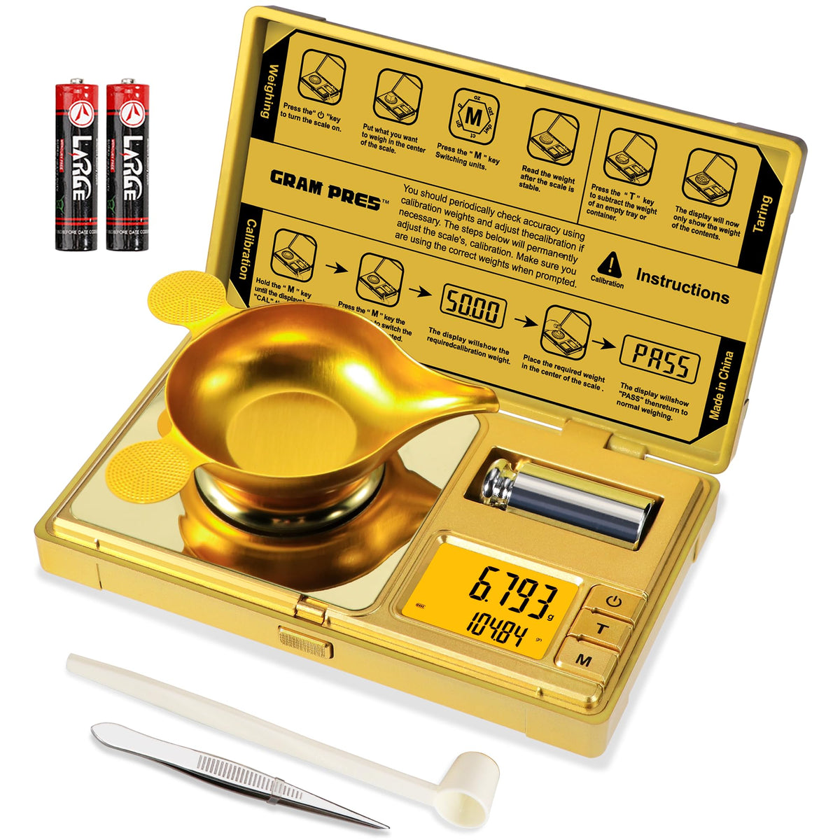 GRAM PRES high-precision scale front pan for jewelry and gems.