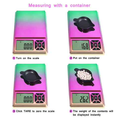 GRAM PRES backlit LCD display enhances readability in dim light.