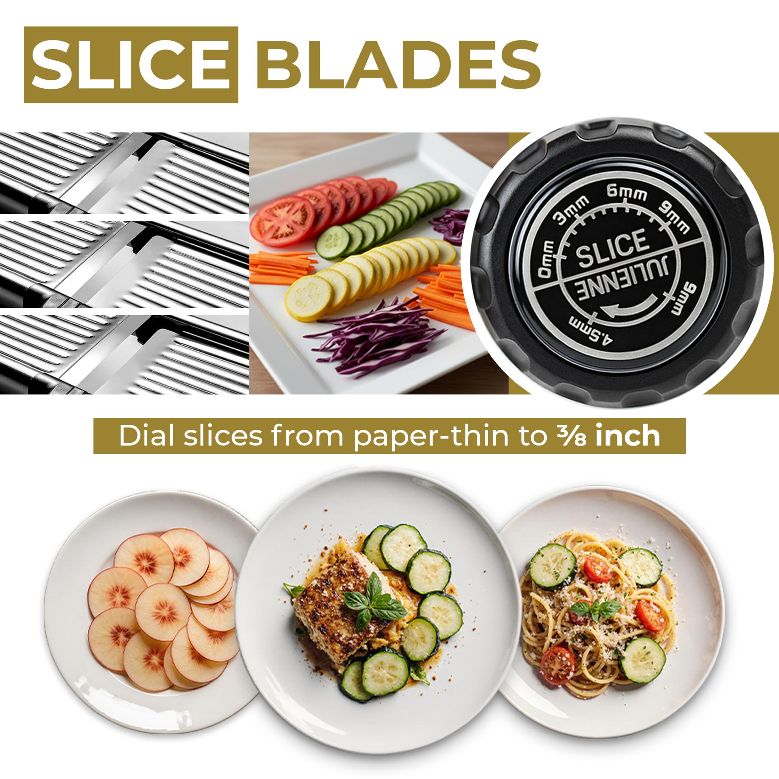 Gramercy mandoline with non-slip base ensures stable kitchen cutting