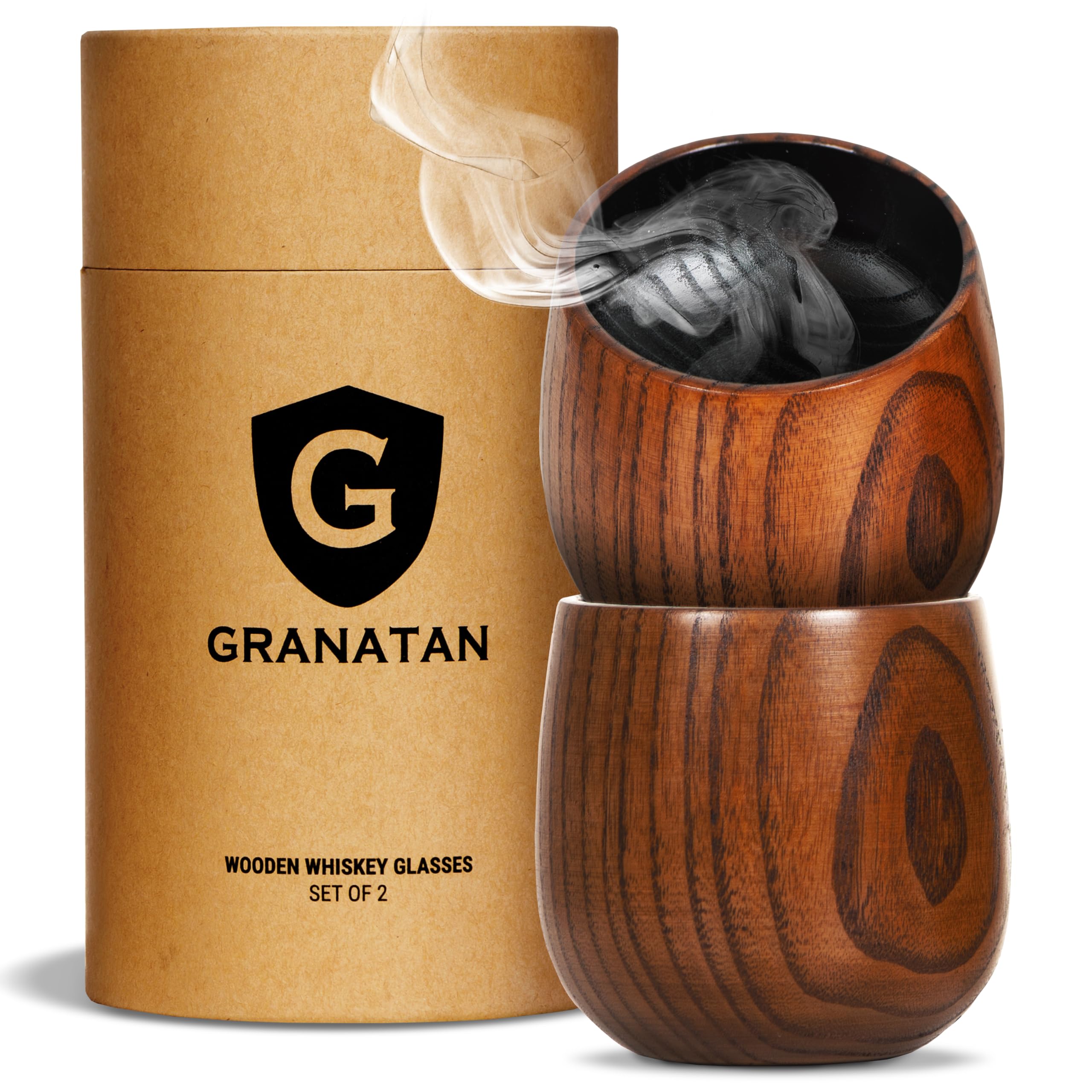Granatan charred wooden bourbon glass 2-pack 10oz for refined sipping