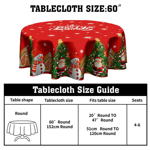 Granbey Christmas tree pattern tablecloth adds lively holiday decor.