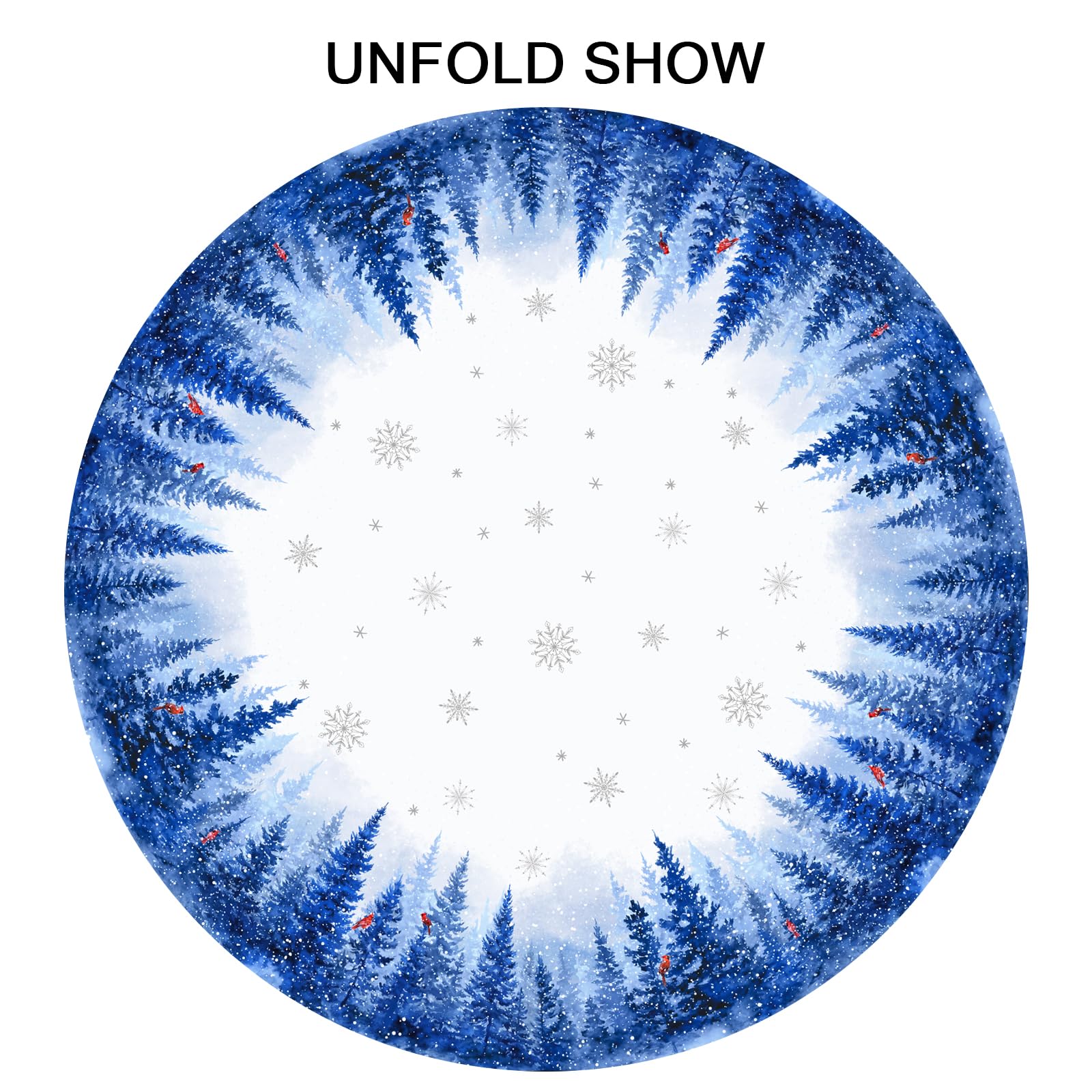 Granbey indoor-outdoor round tablecloth suitable for holidays and casual gatherings.