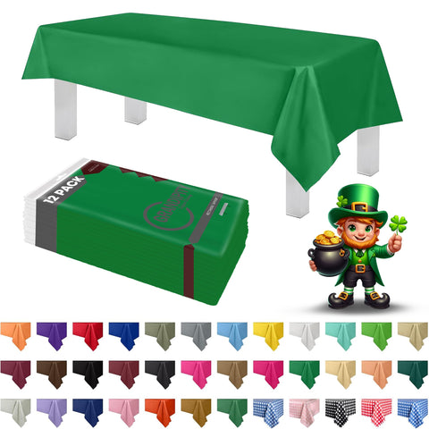 Grandipity green rectangle tablecloth fits 6-8 ft tables with easy cut-to-fit.