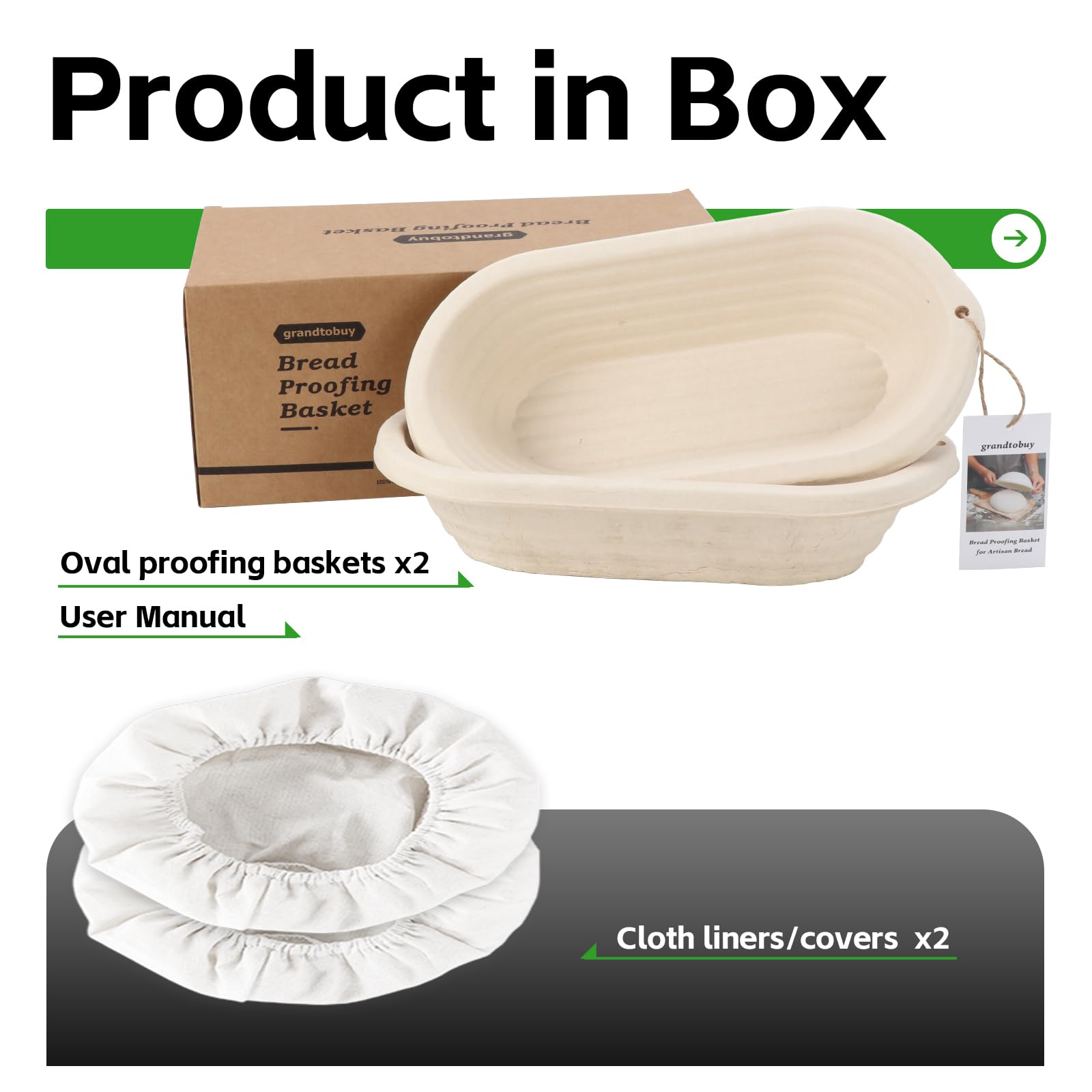 grandtobuy linen liner proofing basket ready to cradle dough during fermentation