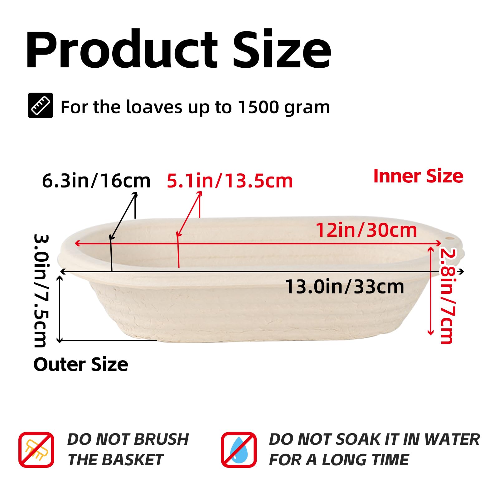 grandtobuy pulp basket interior lines help shape dough with bakery-like precision