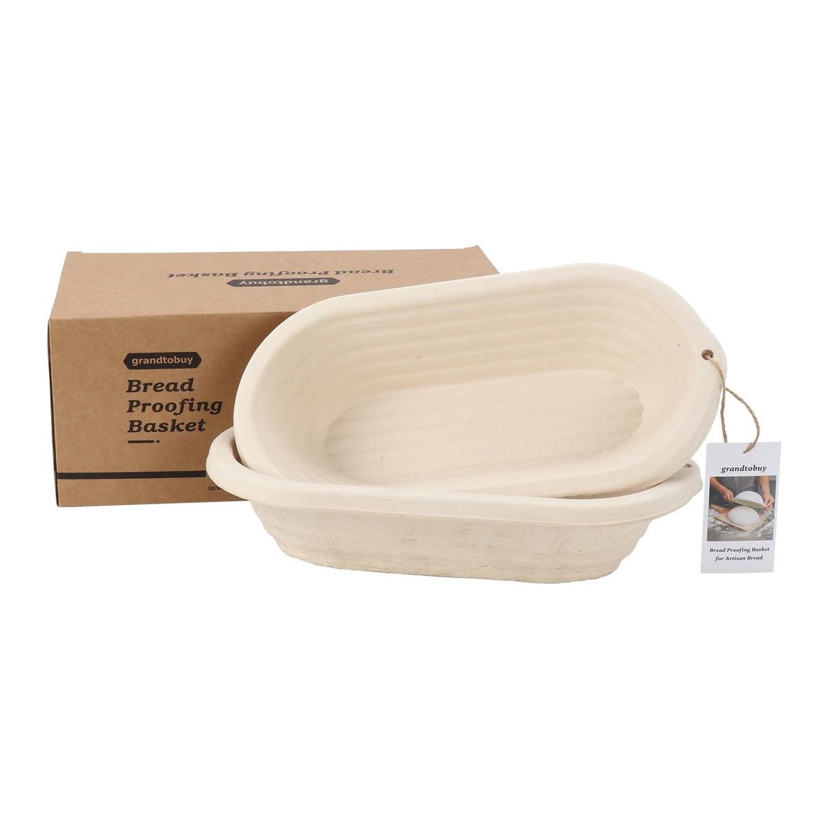 grandtobuy pulp oval banneton 12in showing dough rising evenly for professional sourdough