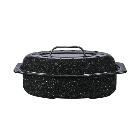 Granite Ware 13-inch oval roaster with lid for family meals and even browning