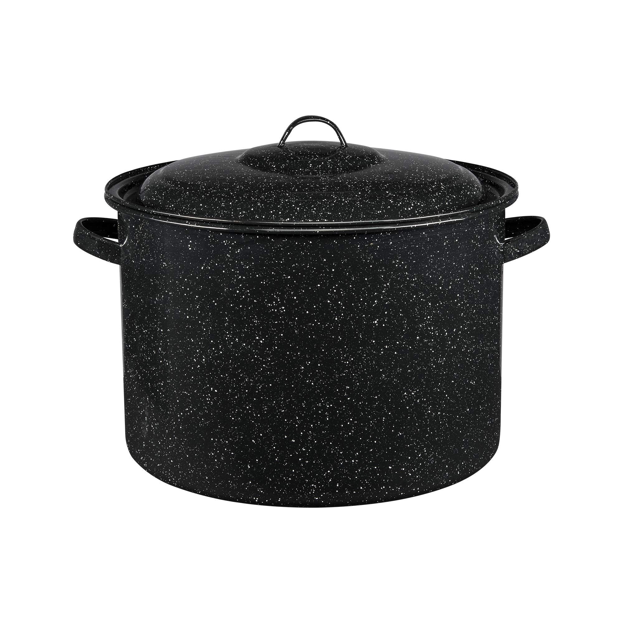 Granite Ware 21-quart stockpot for large batches of soups and stews.