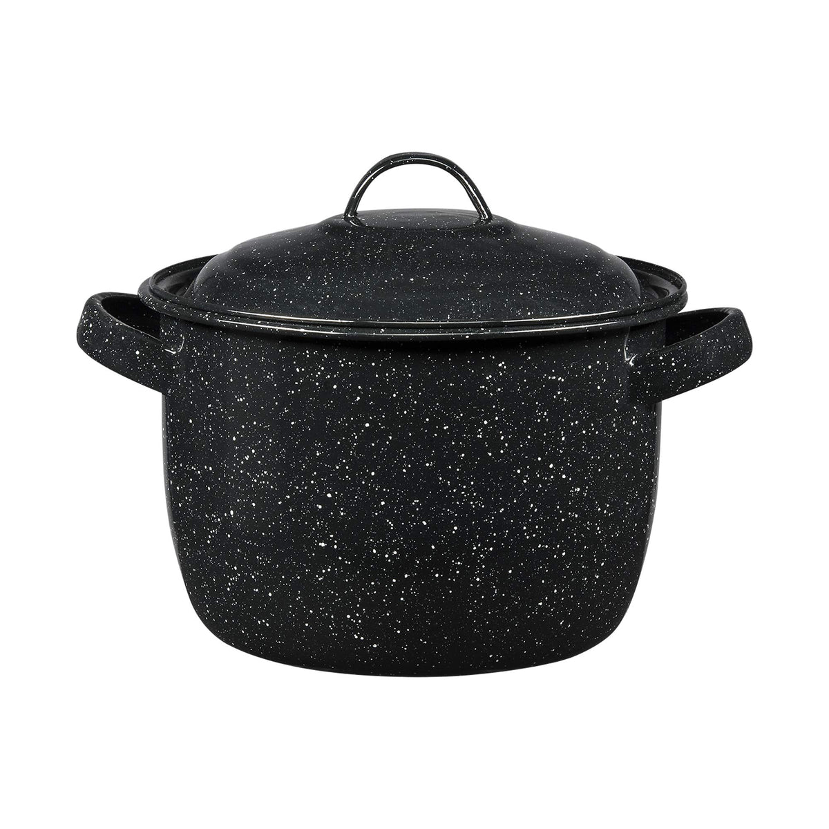 Granite Ware 4-quart bean pot top view highlights even heat distribution.