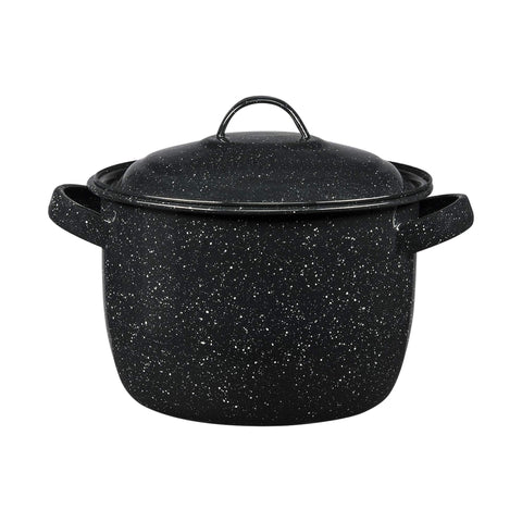 Granite Ware 4-quart bean pot top view highlights even heat distribution.