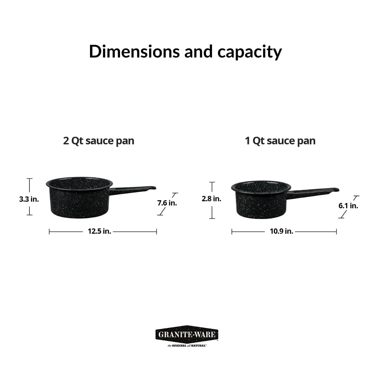 Granite Ware compact 1-2 quart set for versatile kitchen tasks