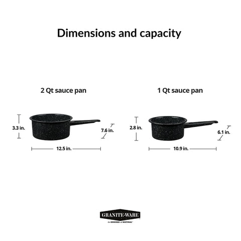 Granite Ware compact 1-2 quart set for versatile kitchen tasks