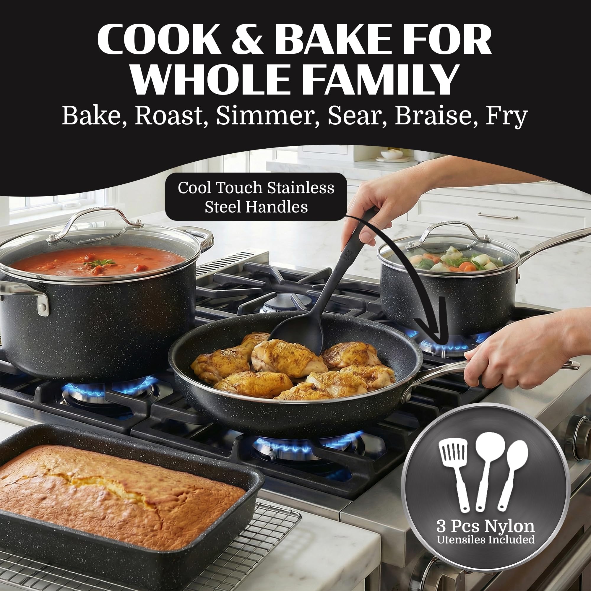 Granitestone Ceraluxe 1.5qt saucepan with lid for sauces.