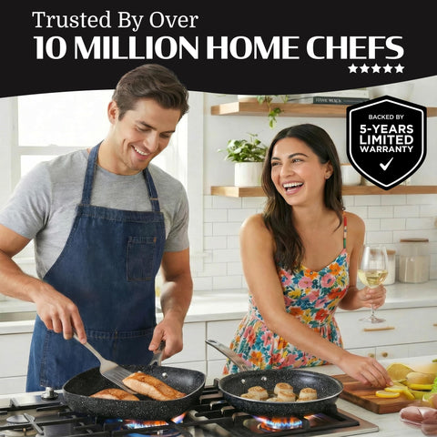 Granitestone Ceraluxe 10-inch fry pan with even heat distribution.