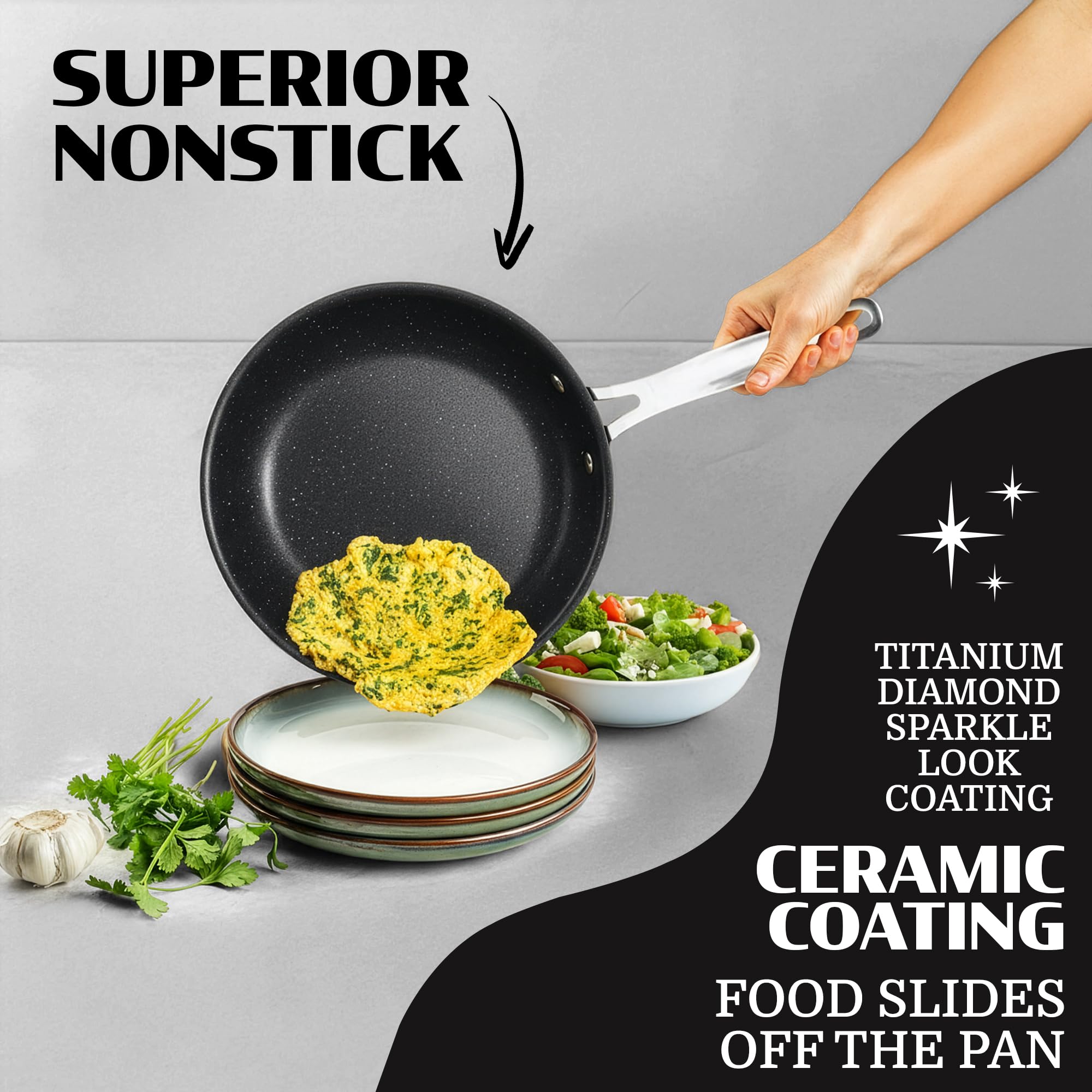 Granitestone Ceraluxe 9.5-inch square pan with lid for versatile meals.