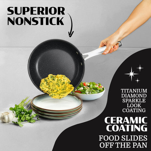 Granitestone Ceraluxe 9.5-inch square pan with lid for versatile meals.