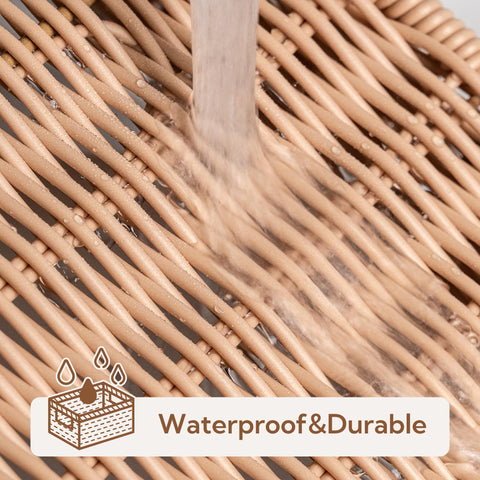 GRANNY SAYS scalloped-edge rectangle wicker tray coffee-table display enhances living spaces.
