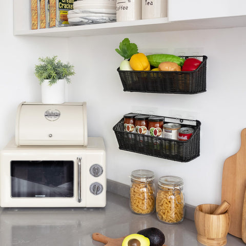 GRANNY SAYS wicker hanging basket inside view with items visible.