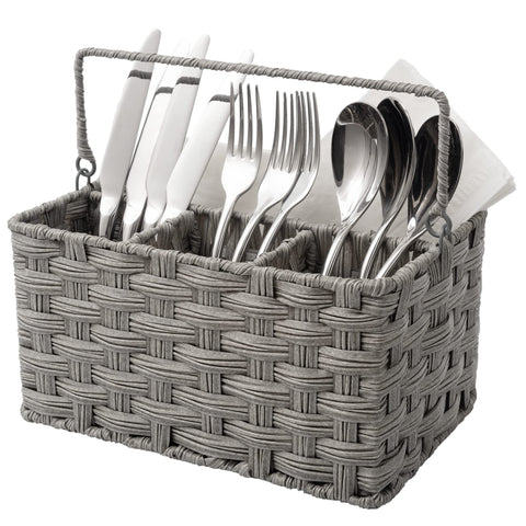 GRANNY SAYS wicker utensil caddy with handle for easy transport