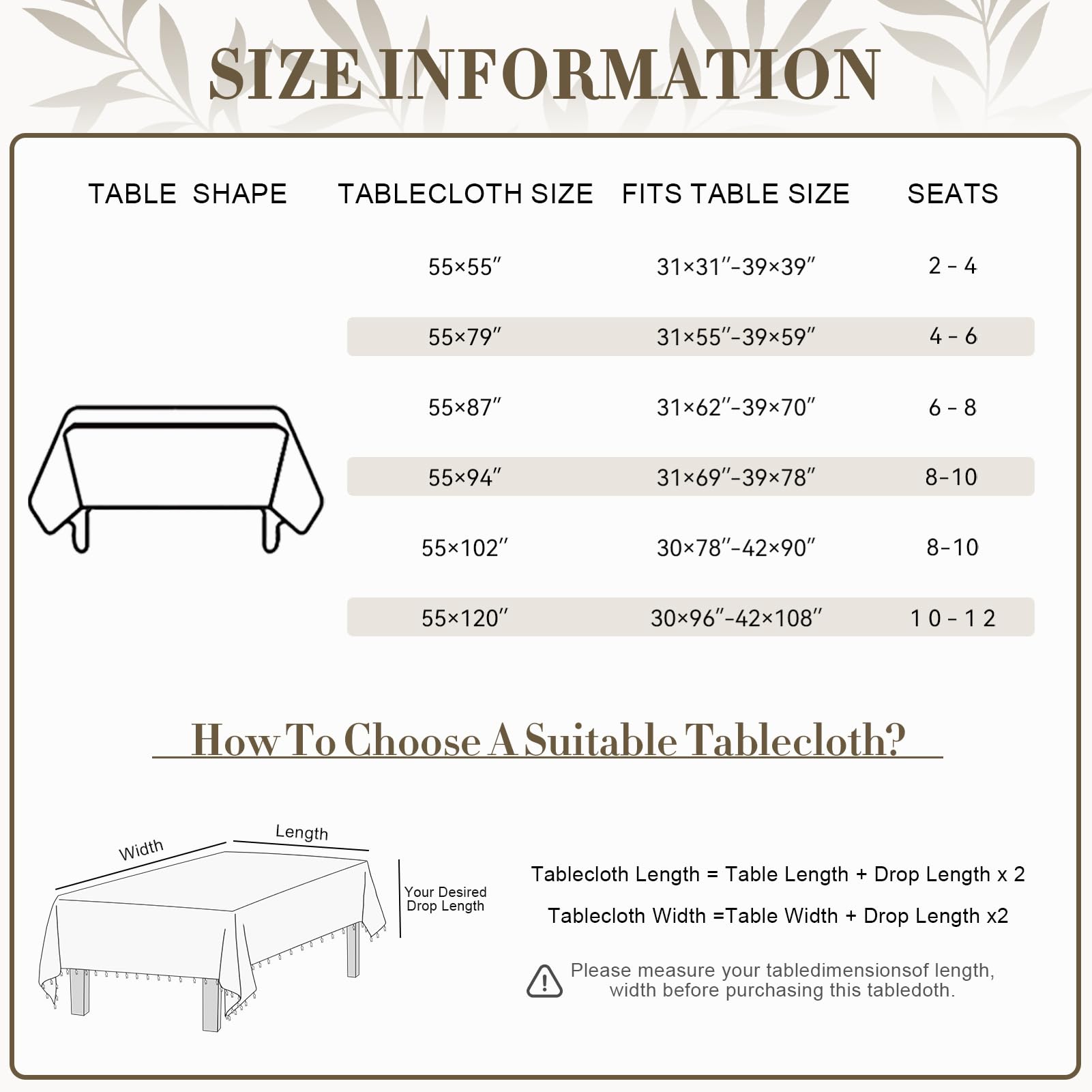 Wrinkle resistant finish on GRASiMOSY tablecloth for easy daily setup