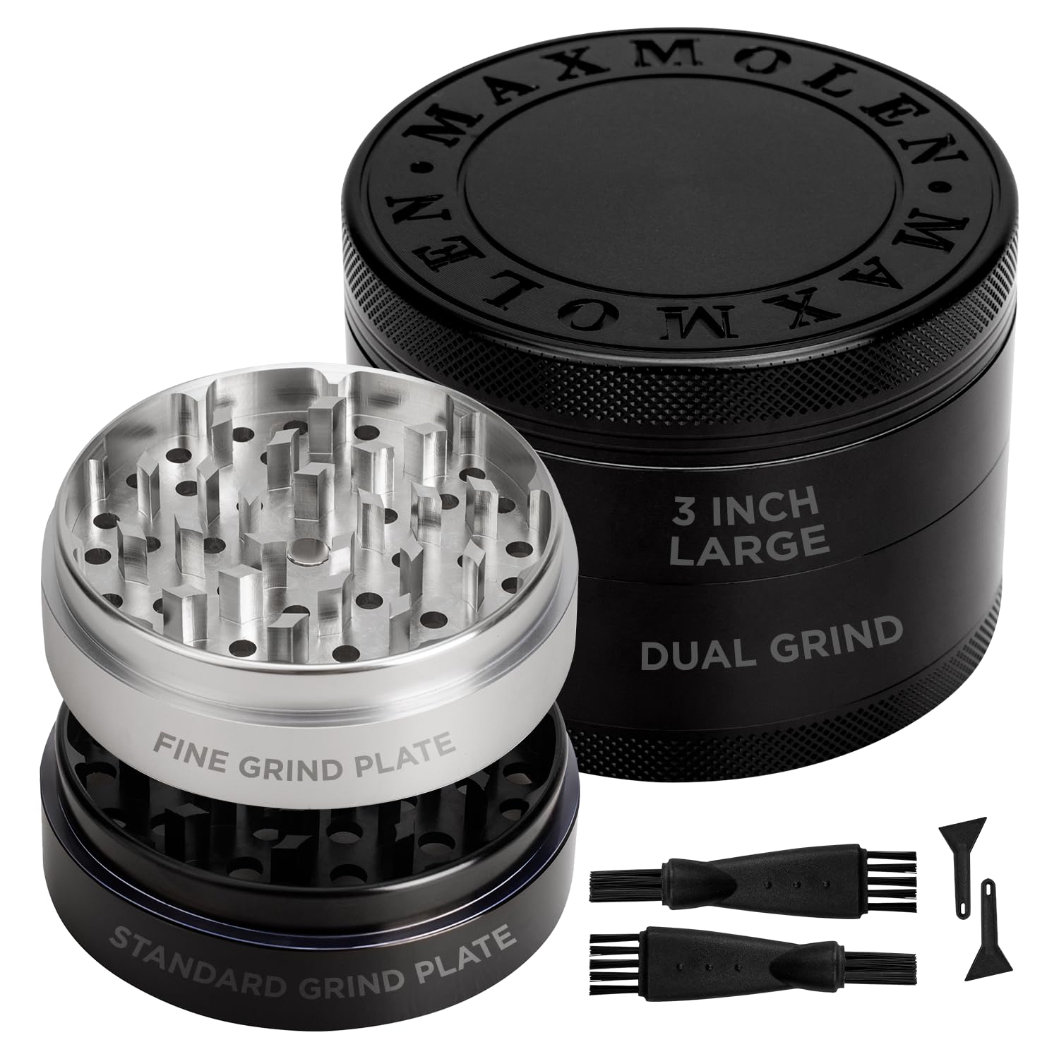GRAVEND dual-purpose 3-inch grinder top view shows compact, efficient spice grinding
