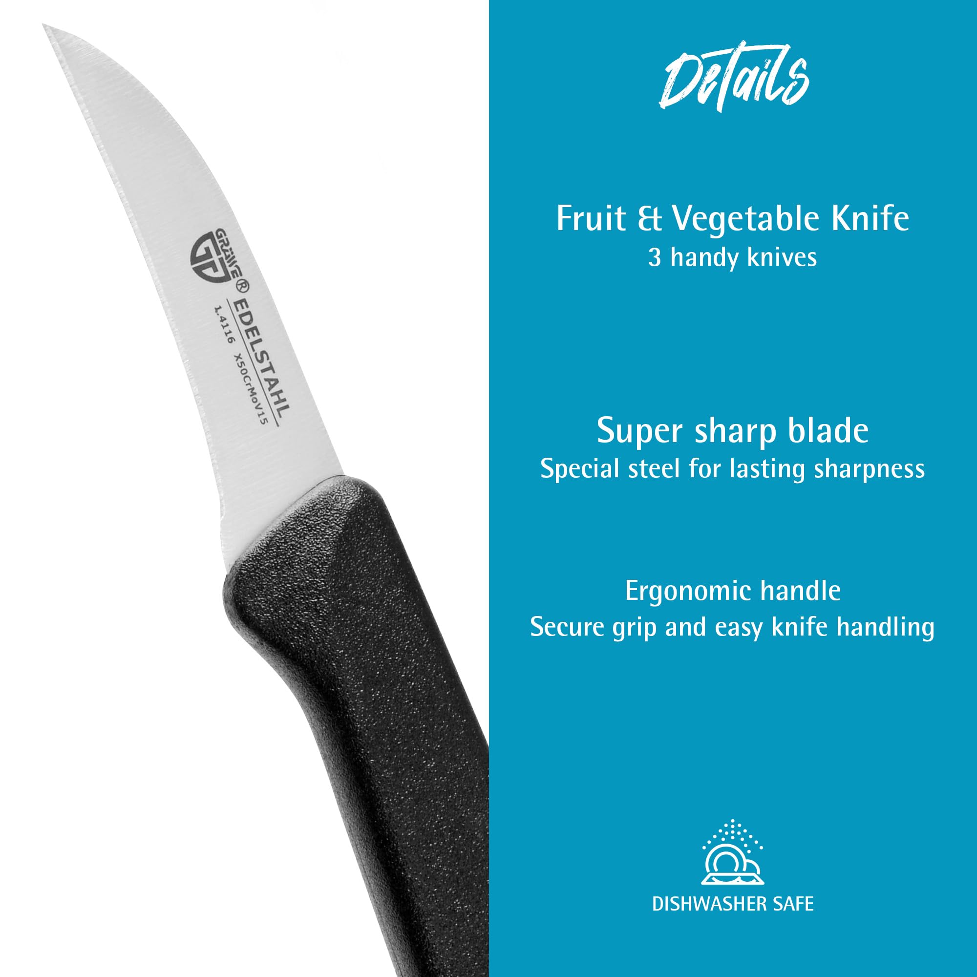 GRÄWE dishwasher-safe knife set offers easy cleaning without blade dulling