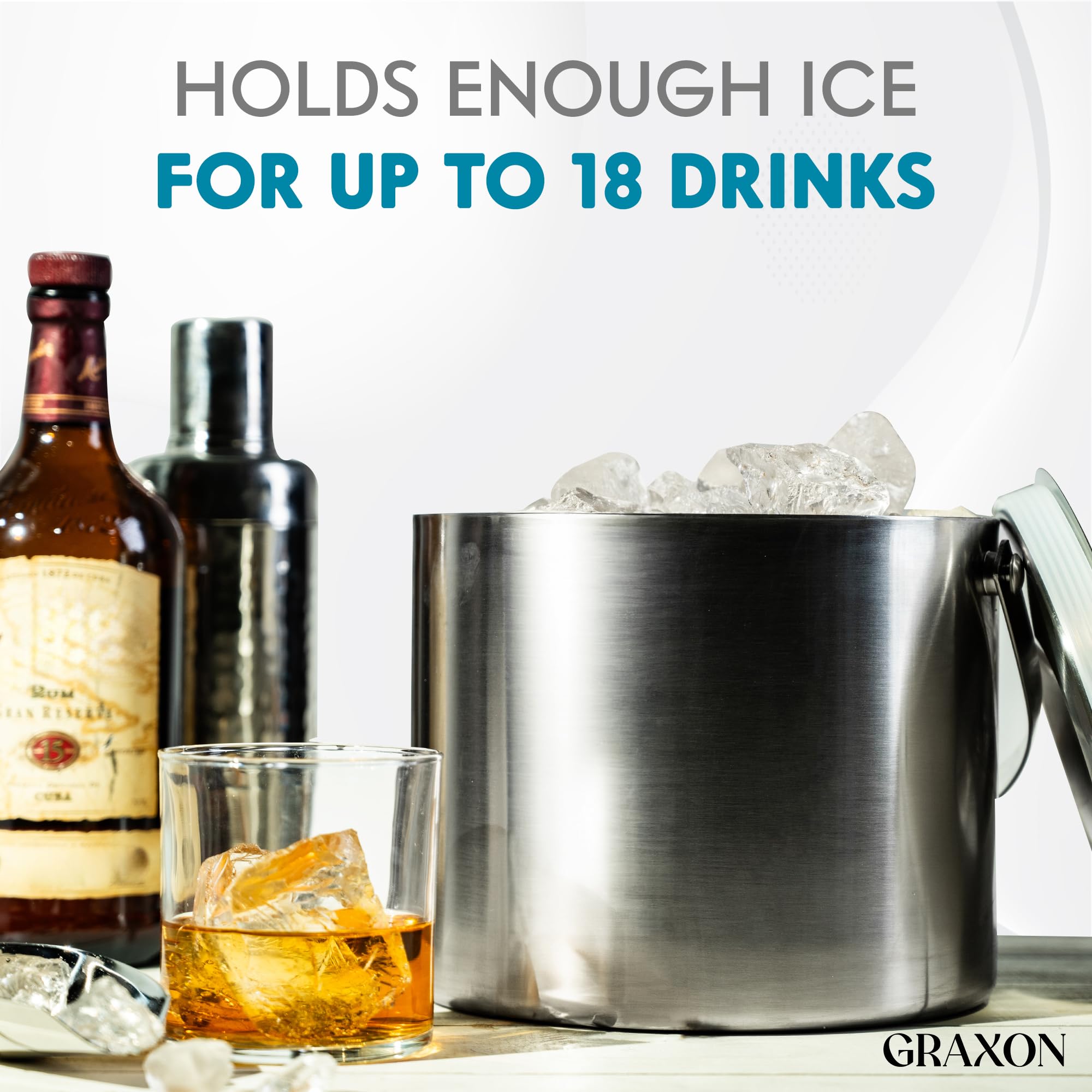 GRAXON party-ready ice bucket enhancing beverage service.
