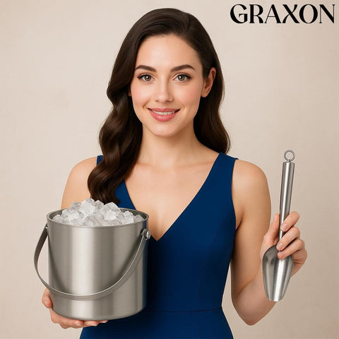 GRAXON portable ice bucket for on-the-go chilling.