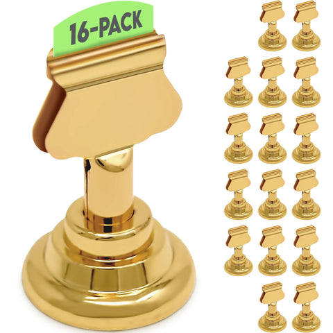 Gray Bunny table-number holders in gold with a sturdy base for stable table displays.