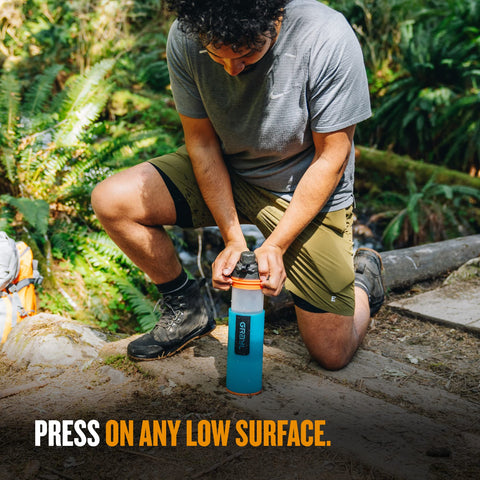 GRAYL GeoPress used in a hotel sink for safe water