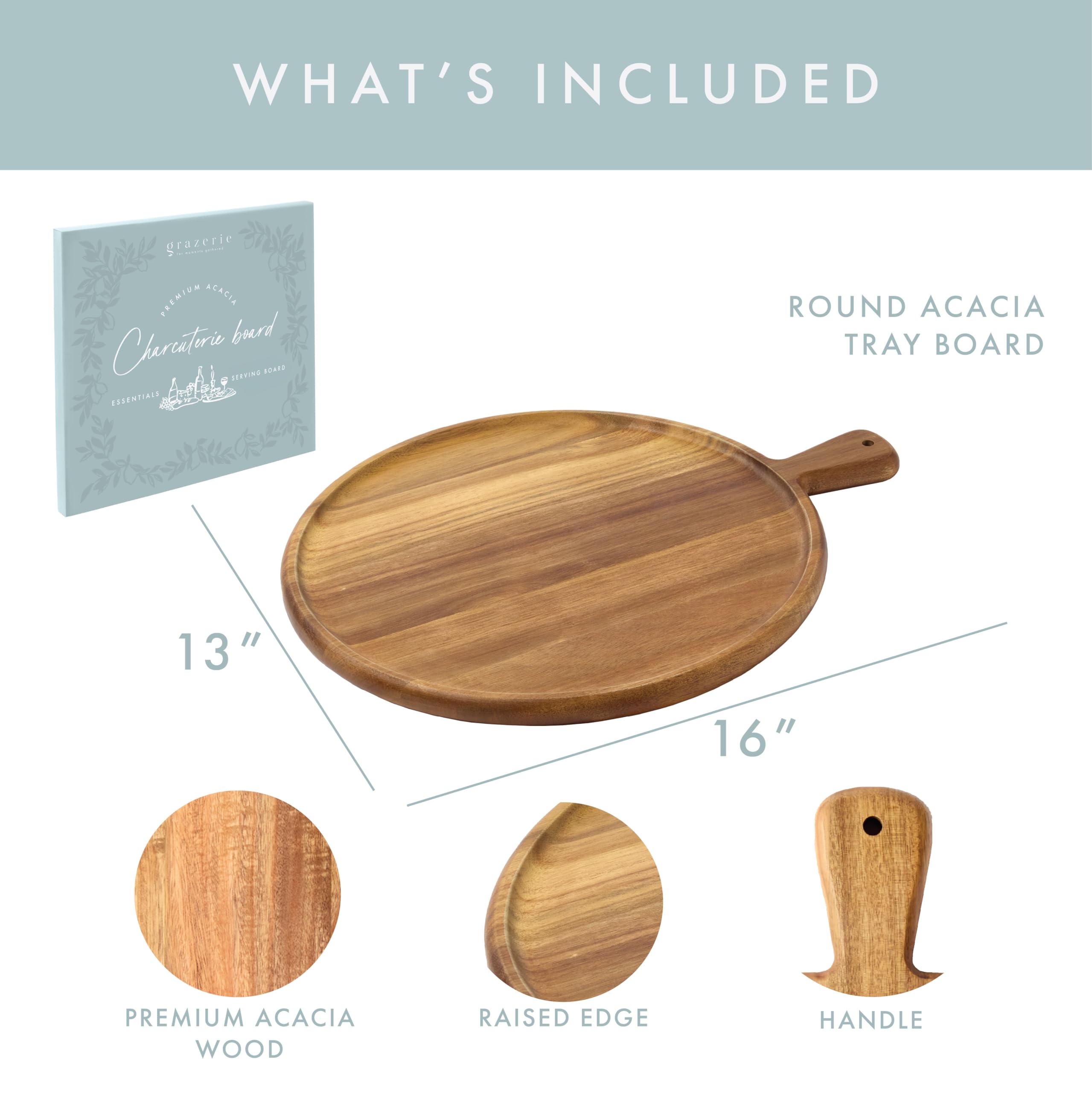 Grazerie acacia wood cutting and serving board ideal for chopping and presenting cheese.