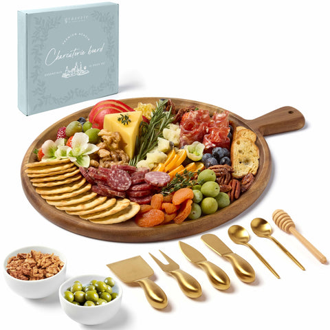 Grazerie round acacia charcuterie board for stylish entertaining