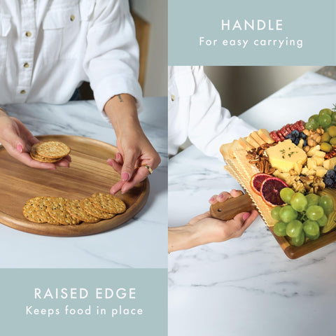 Grazerie cheese and fruit platter on a decorative serving board