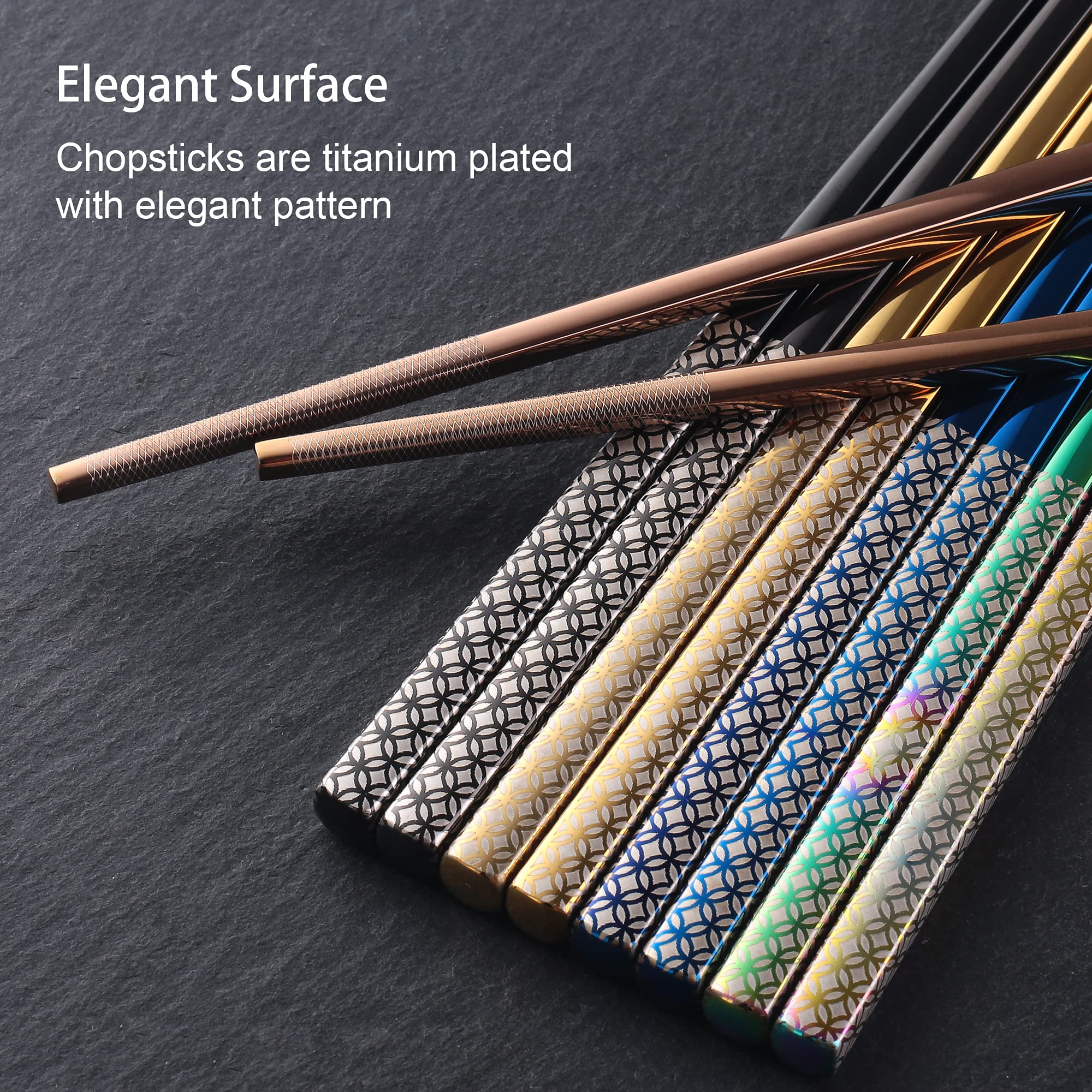 Greatamzor copper coin pattern laser engraving on titanium-plated chopsticks