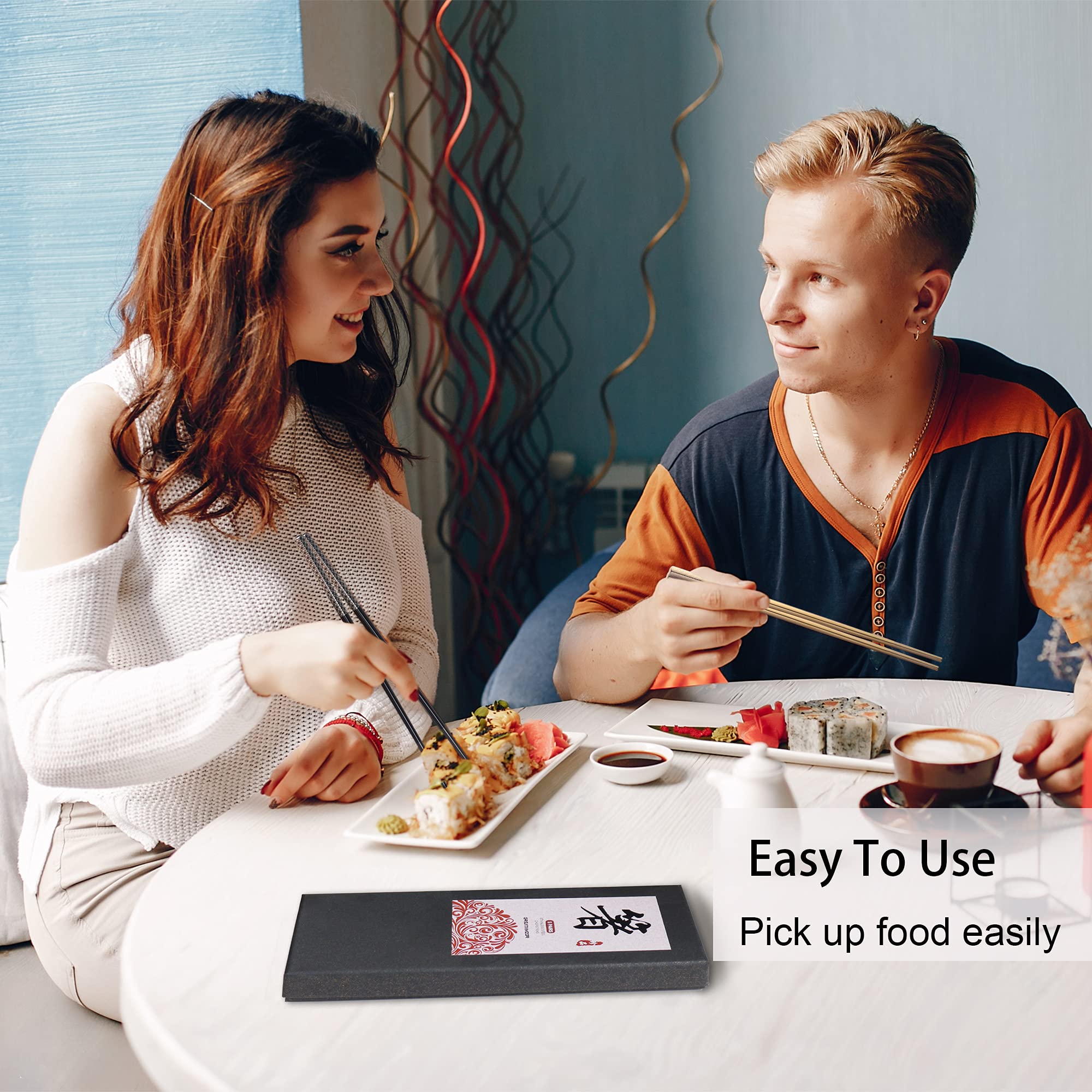 Greatamzor stainless steel chopsticks, dishwasher-safe and easy to clean