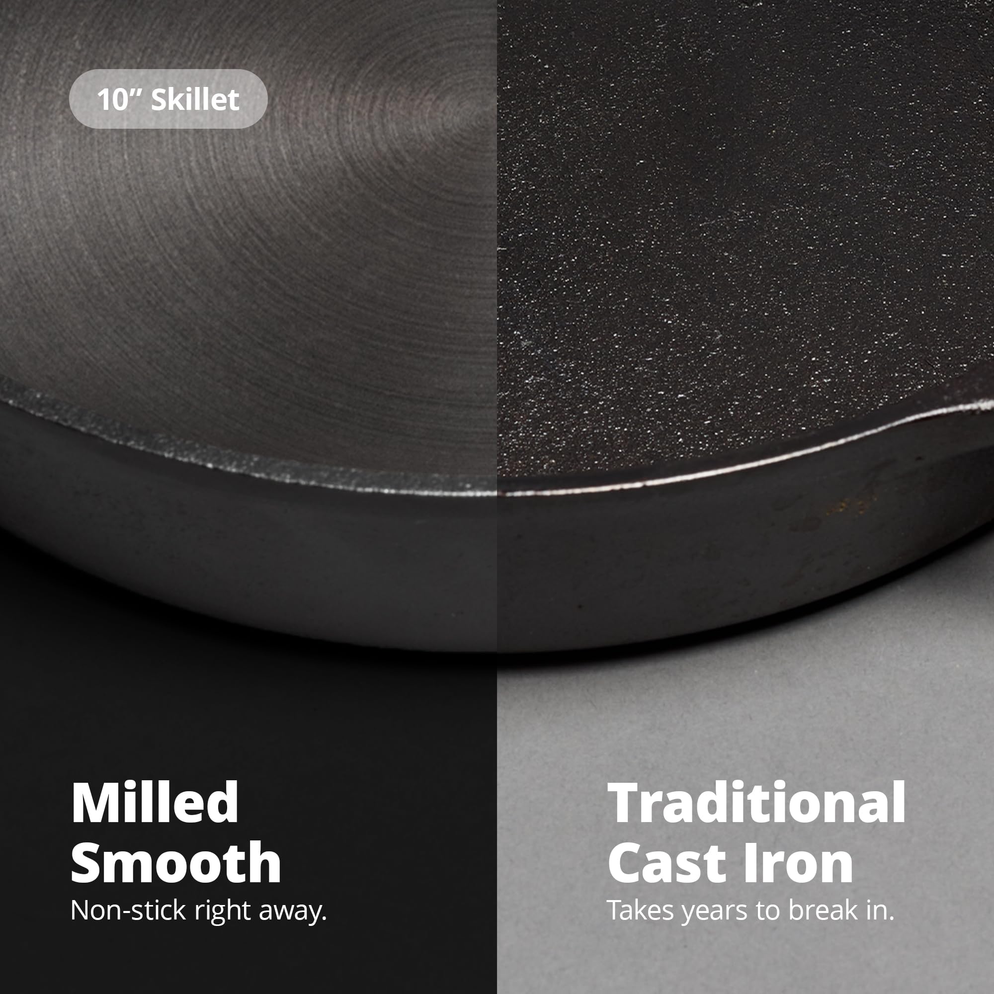 Greater Goods cast iron skillet oven-ready display for versatile cooking