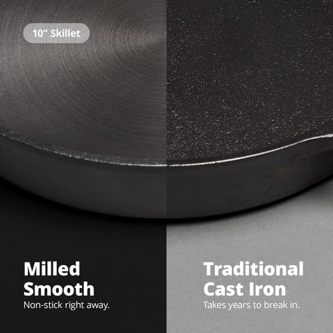 Greater Goods cast iron skillet oven-ready display for versatile cooking