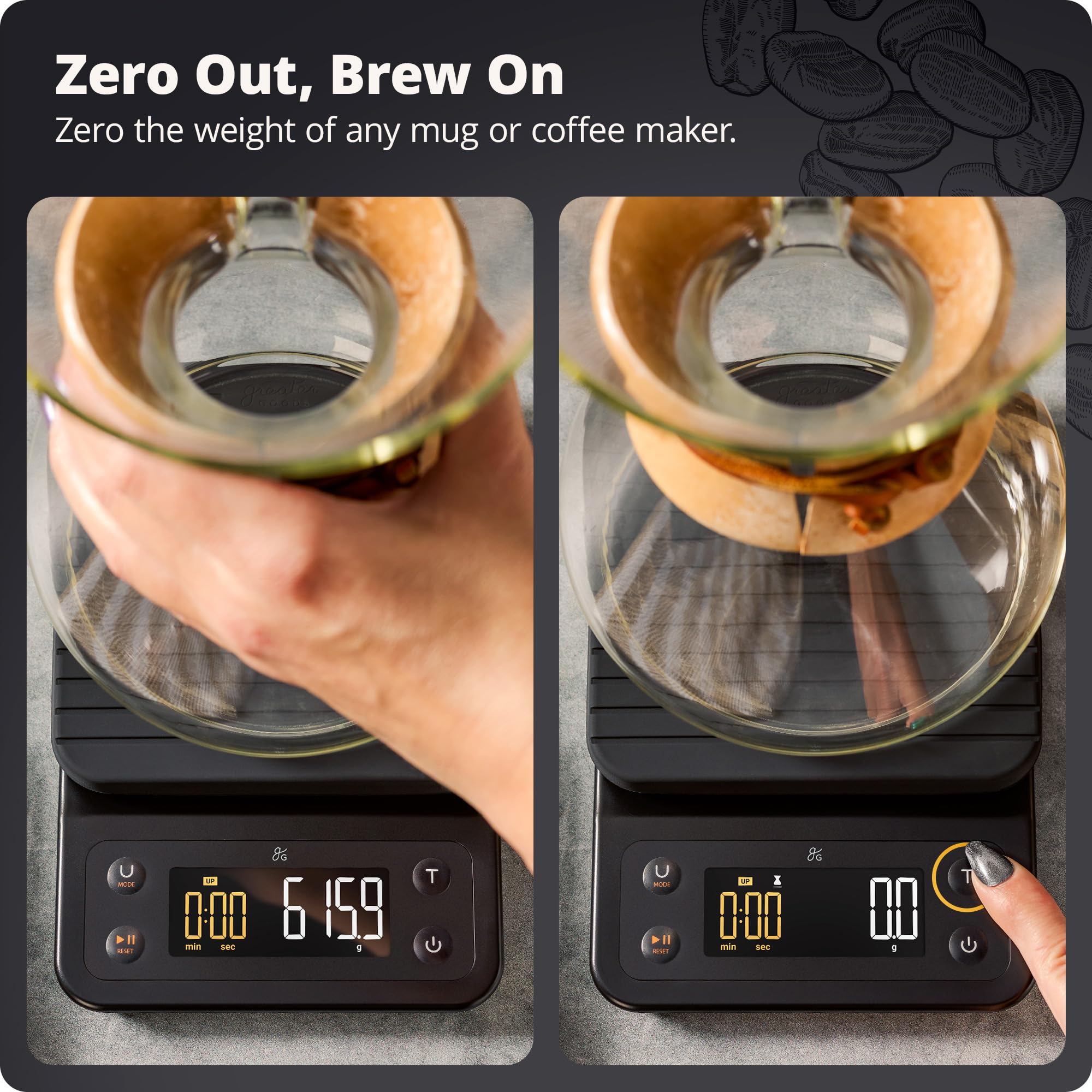 Close-up of tactile display for bloom timing and precise brewing.