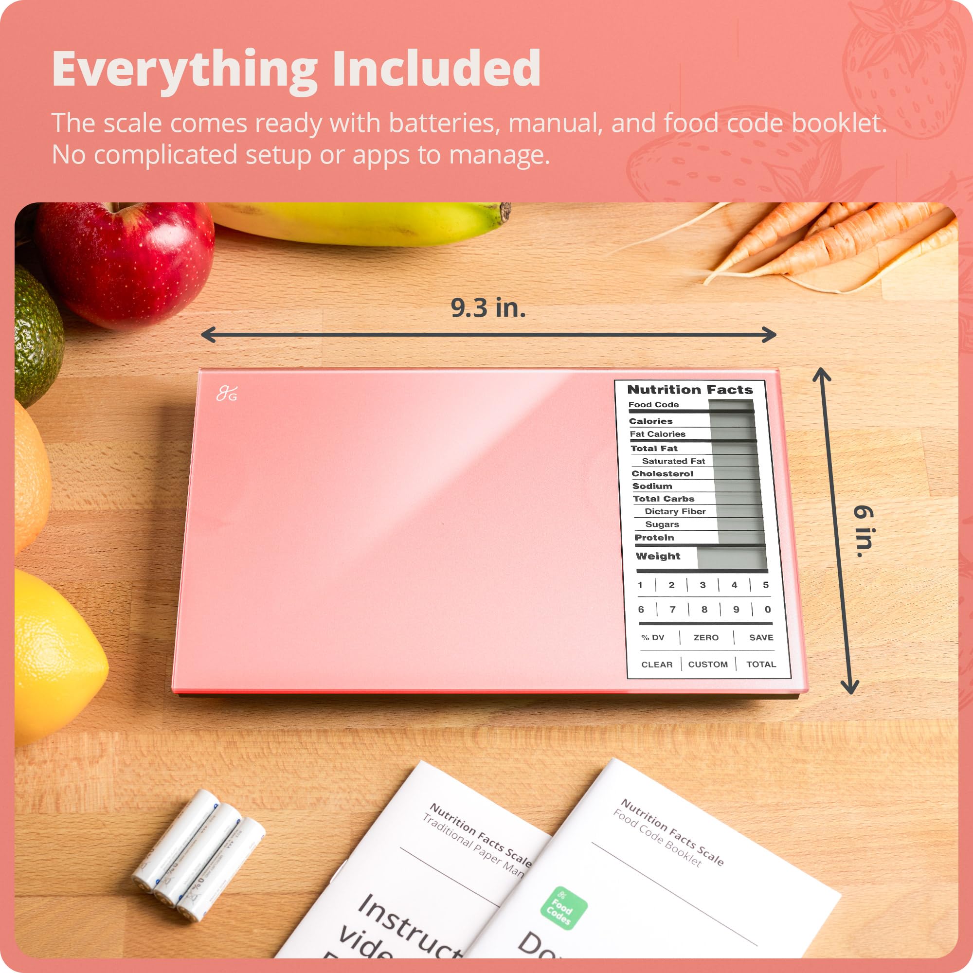 Greater Goods Digital Nutrition Scale 2,000 foods database speeds selections.