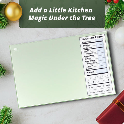 Greater Goods scale's backlit display provides quick, readable nutrition numbers during meals.