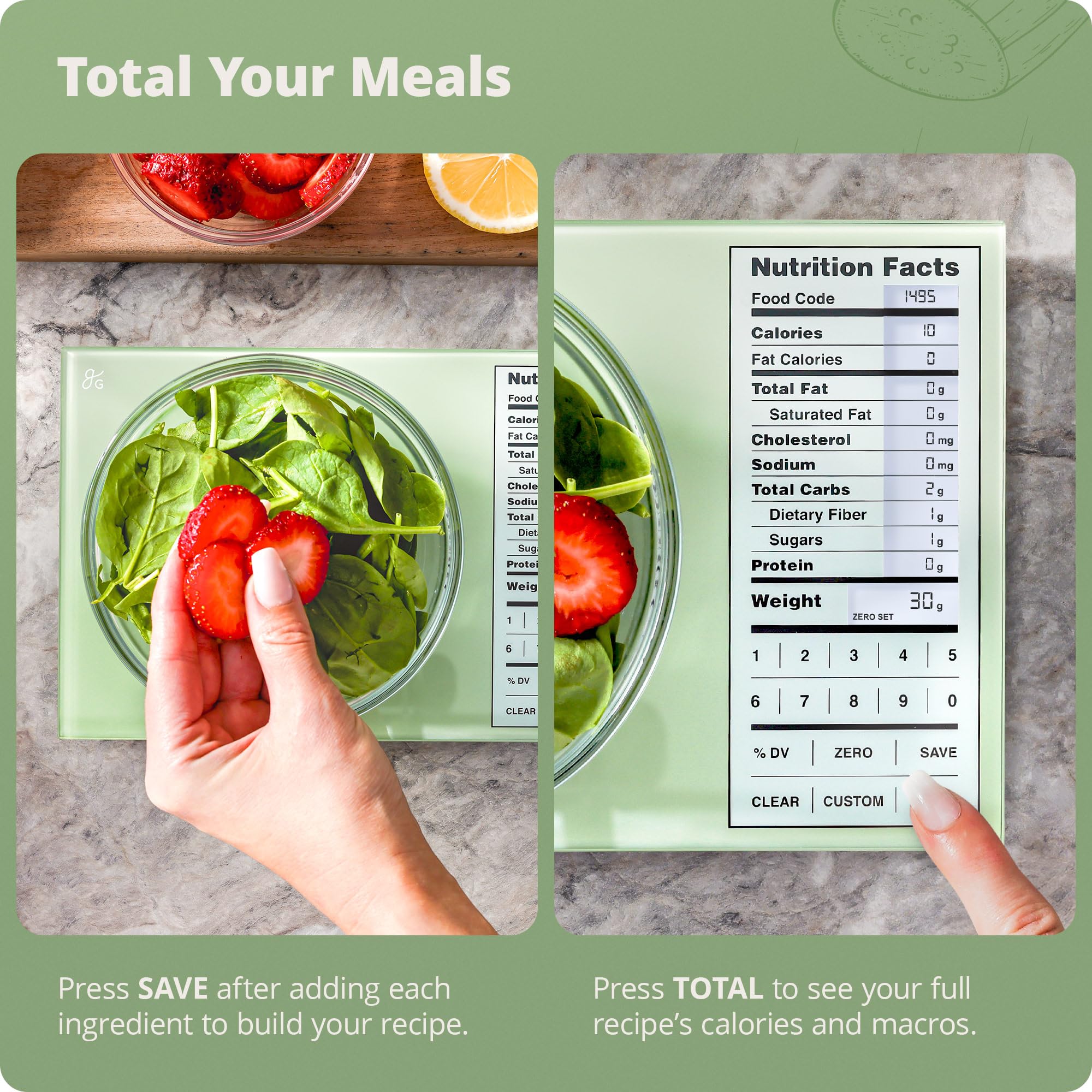 Greater Goods operates as a standalone scale with on-device calculations.