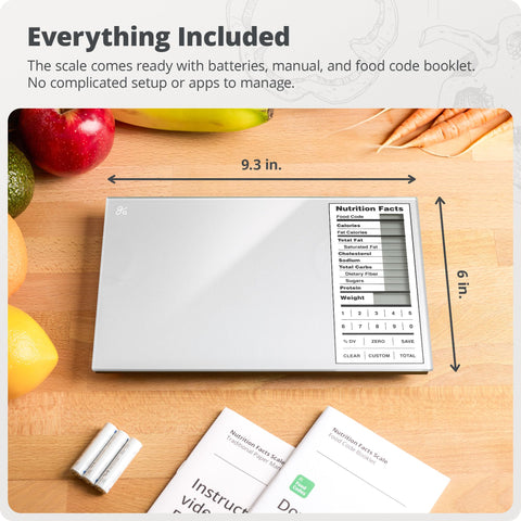 Battery-operated scale provides flexible use anywhere in the kitchen.