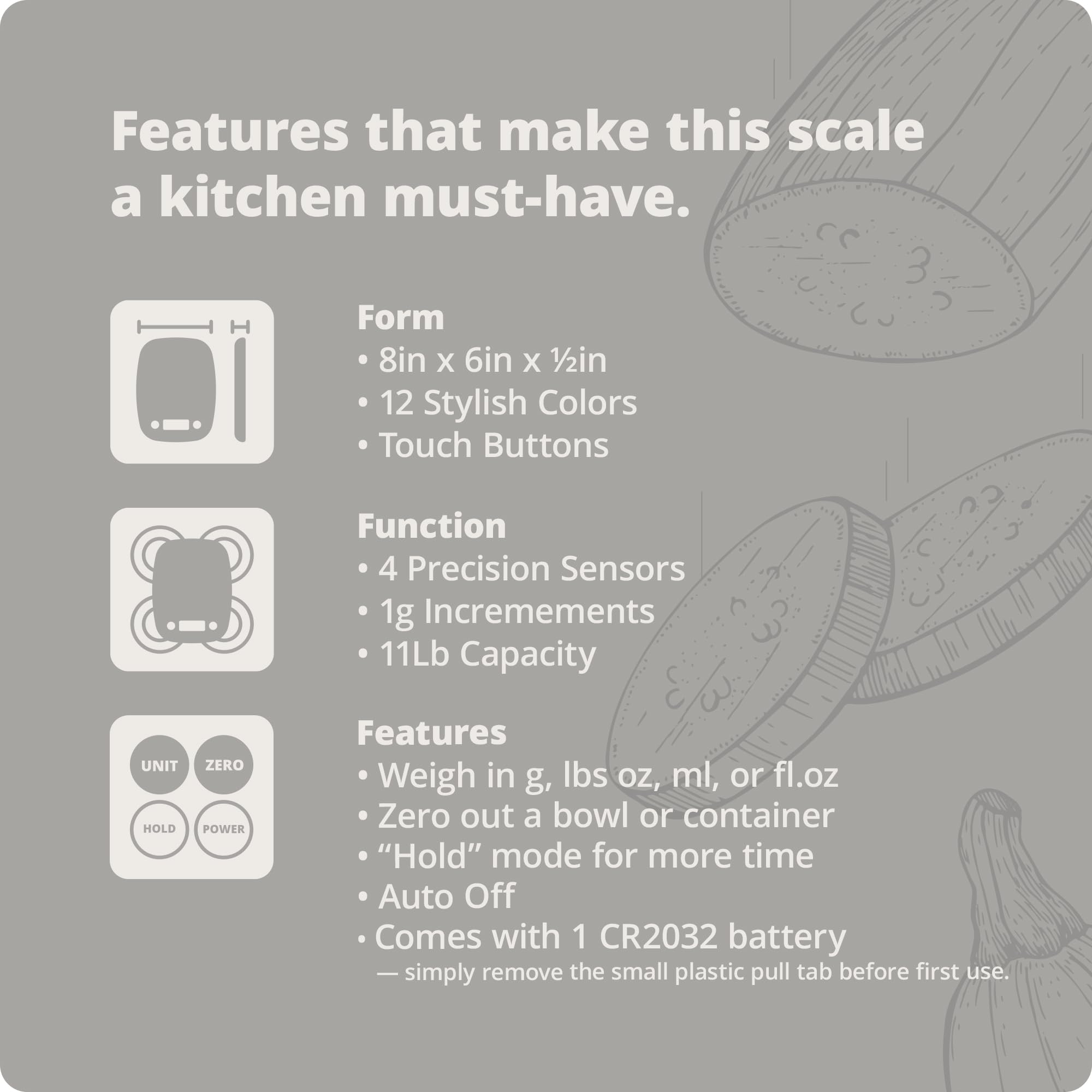 Greater Goods Food Scale packaging and user-friendly setup.