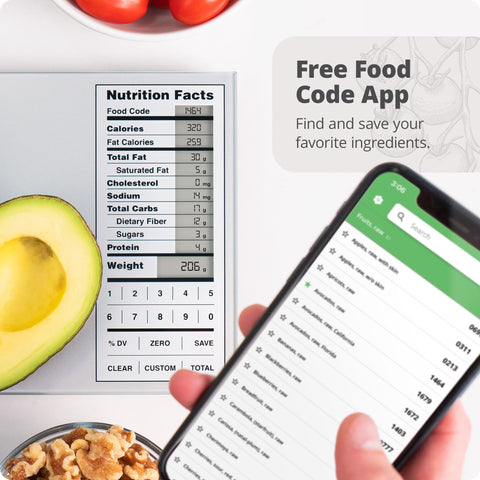 Greater Goods scale tracking totals for multiple ingredients during cooking.