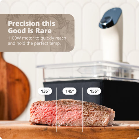 Greater Goods sous vide machine easy connect clip secures to a pot.